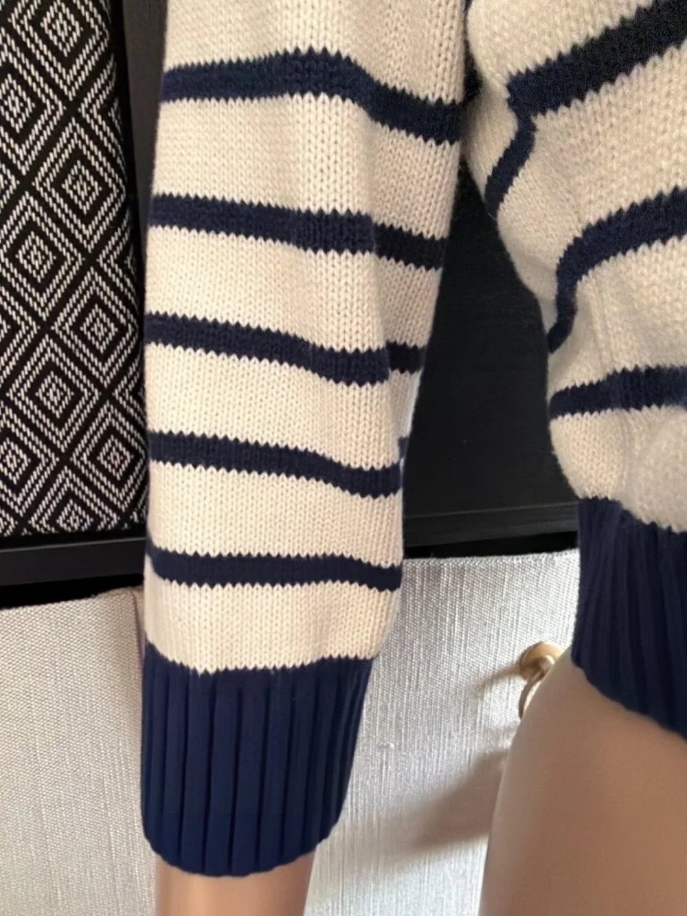 Betsey Johnson 2011 Sailor Girl Intarsia Nautical Cardigan Sweater Sz M w/FLAW - Picture 12 of 12